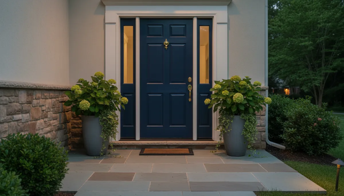 Photorealistic front entry of a Tysons VA home with strong curb appeal and thoughtful upgrades guided by The Mike Webb Team