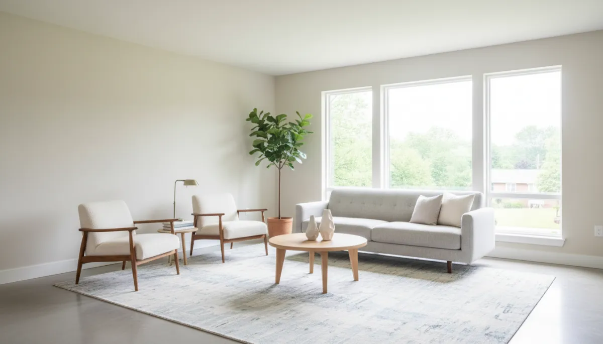 Professionally photographed Springfield VA living room prepared for sale