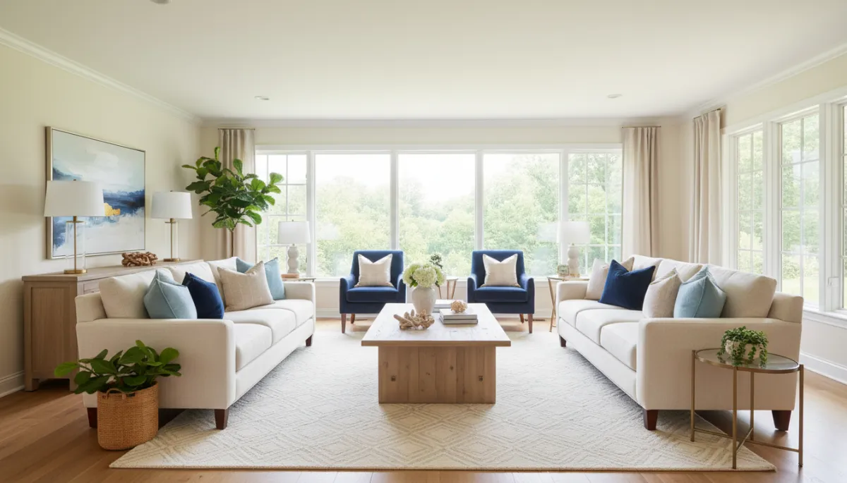 Photorealistic staged living room in a Burke VA home ready for showings Photorealistic staged living room in a Burke VA home ready for showings