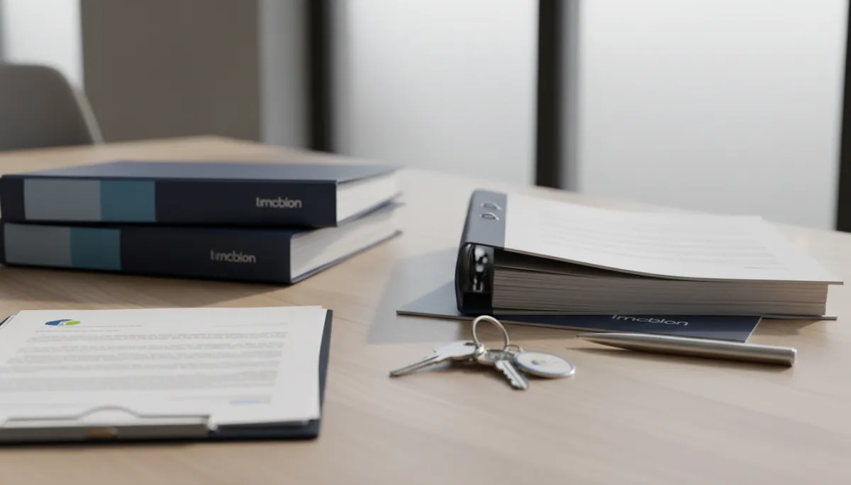 Closing documents and house keys on a table during a Reston VA home sale
