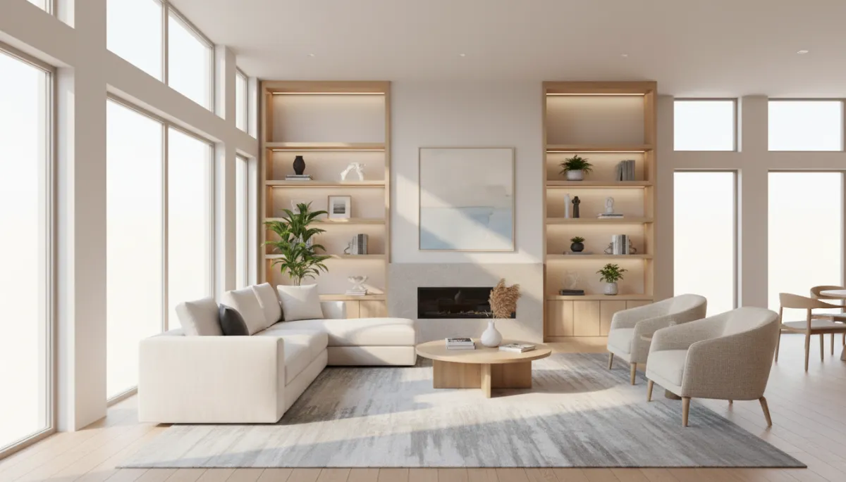 Professionally staged Arlington VA living room prepared for home showings