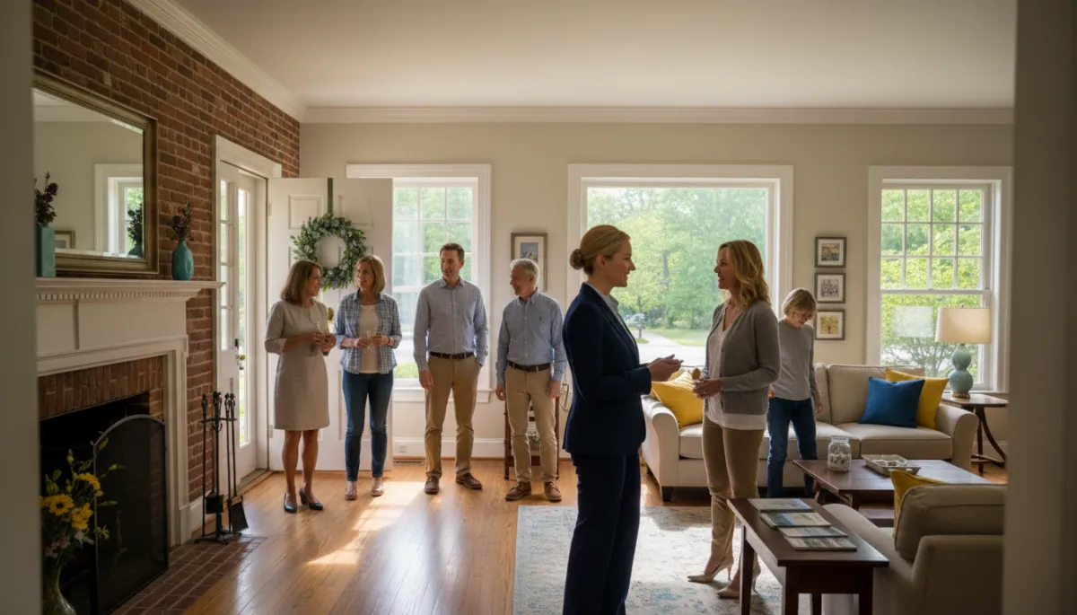 Buyers touring an Arlington VA home during an open house