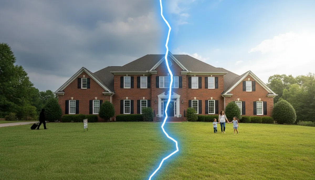 Attorney and client reviewing home value and mortgage details in a Virginia divorce