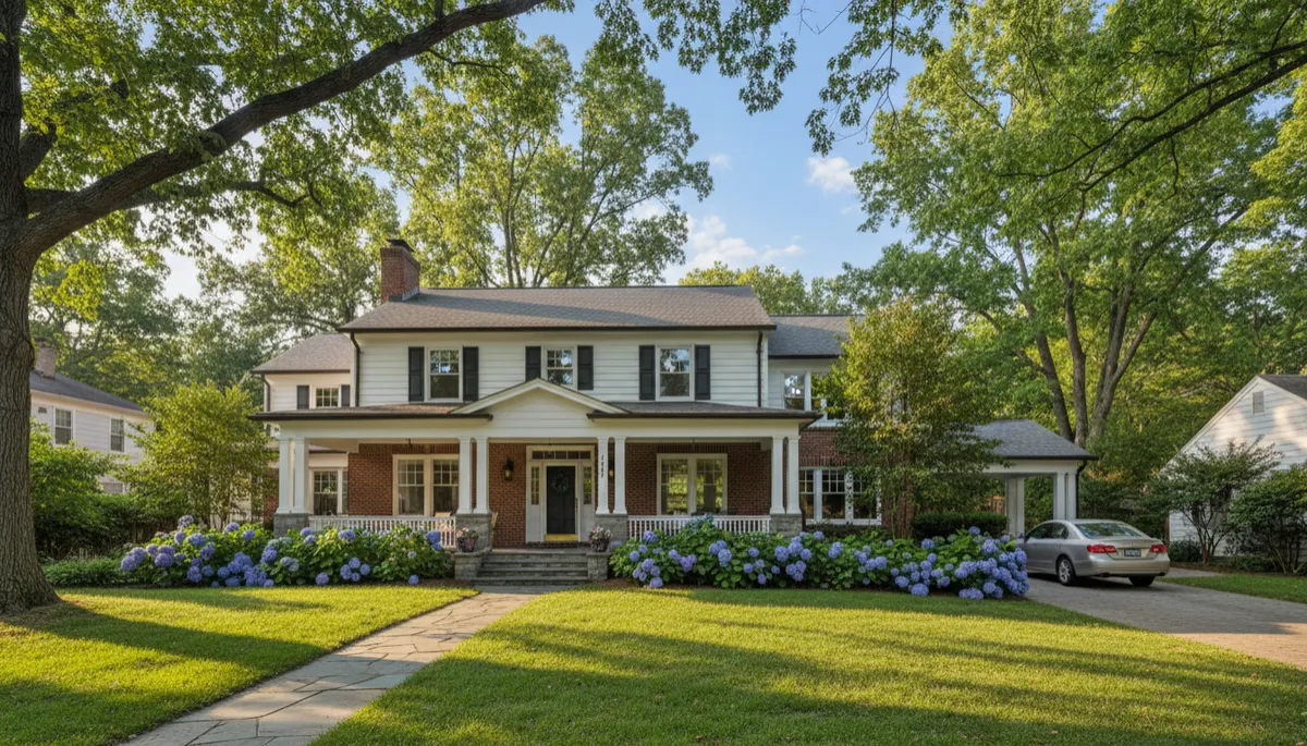 Real estate agent discussing a renovated single-family home with buyers in Arlington Virginia Real estate agent discussing a renovated single-family home with buyers in Arlington Virginia