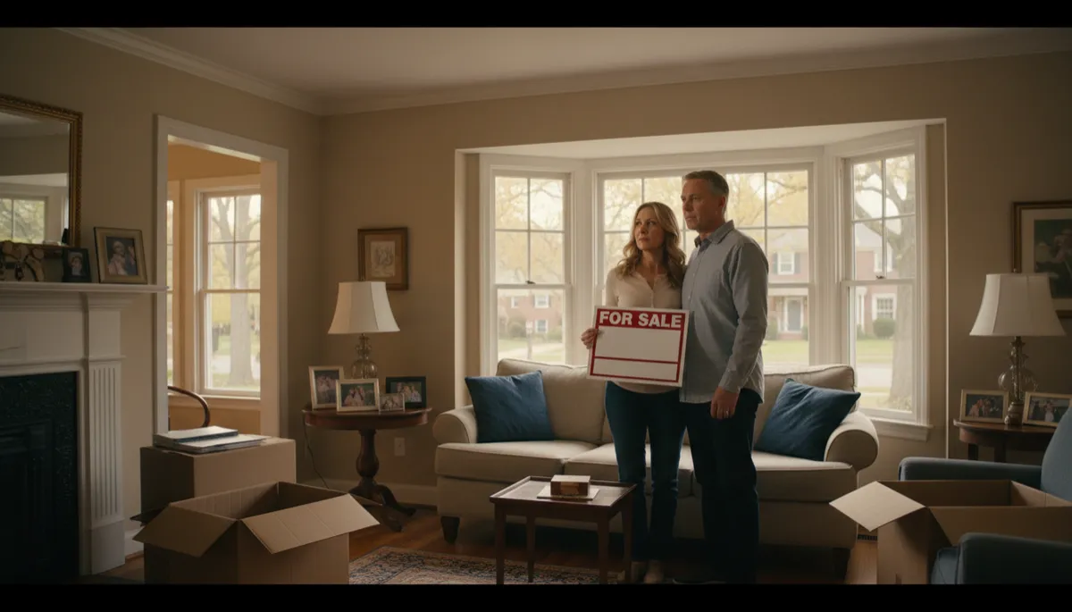 Mature couple walking through a walkable Arlington VA neighborhood near condos and cafés
