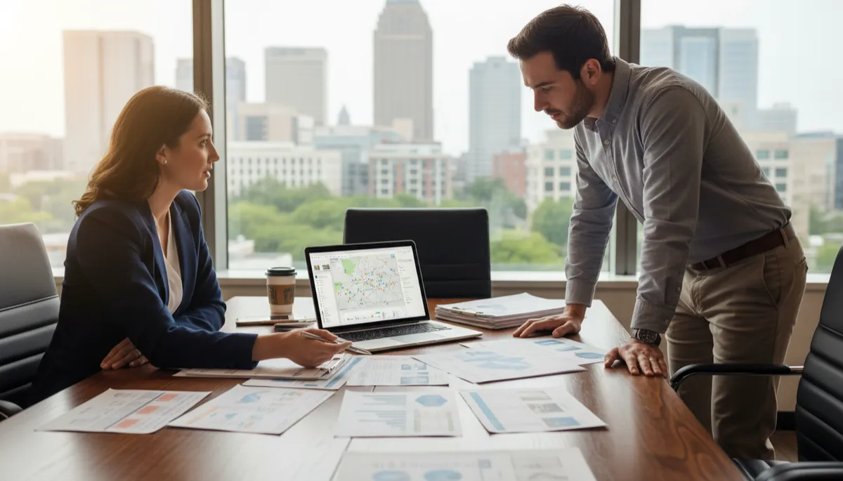 Agent and Arlington home buyer reviewing comparable sales and offer terms