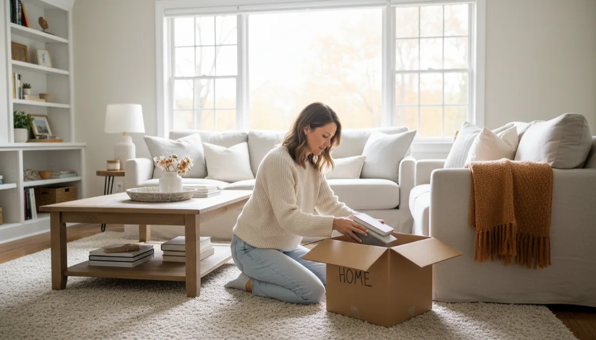 Homeowner preparing an Arlington Virginia home for a spring sale