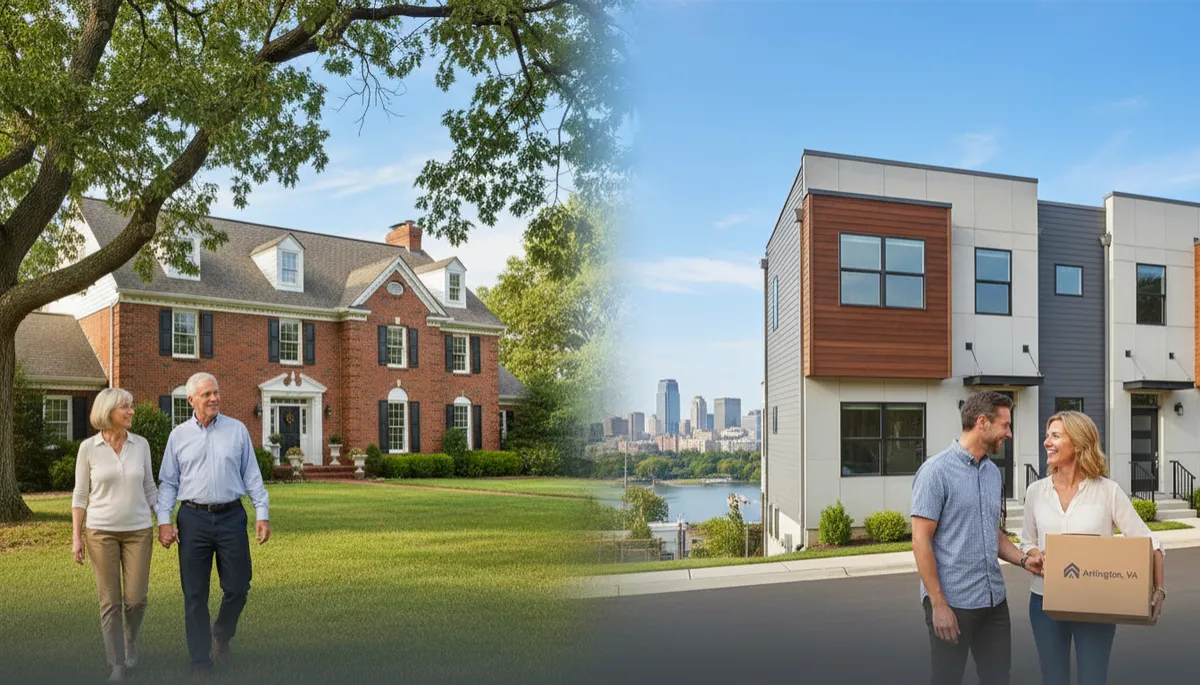 Empty nesters viewing a modern condo in Arlington VA