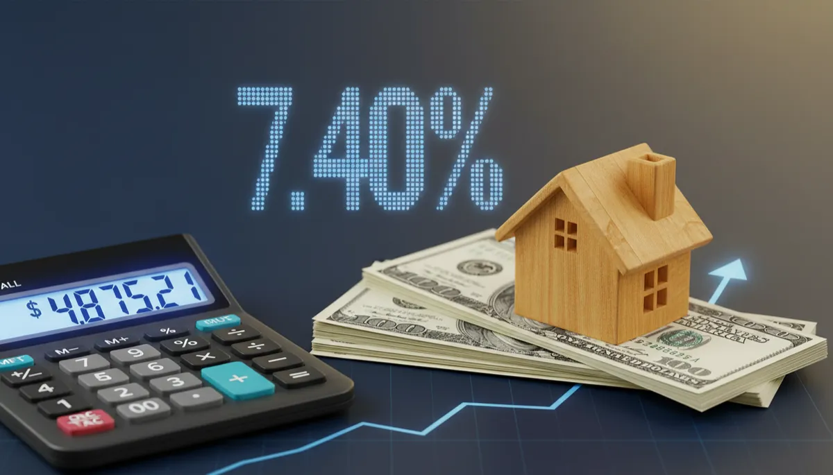 Comparison of monthly mortgage payments at different interest rates on a laptop screen