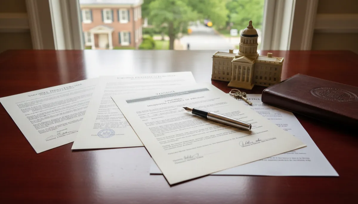 Add another image. Context: This is for a blog post about "What Papers Do I Need to Sell My Home in Virginia?". Style: Professional quality, photorealistic, high resolution