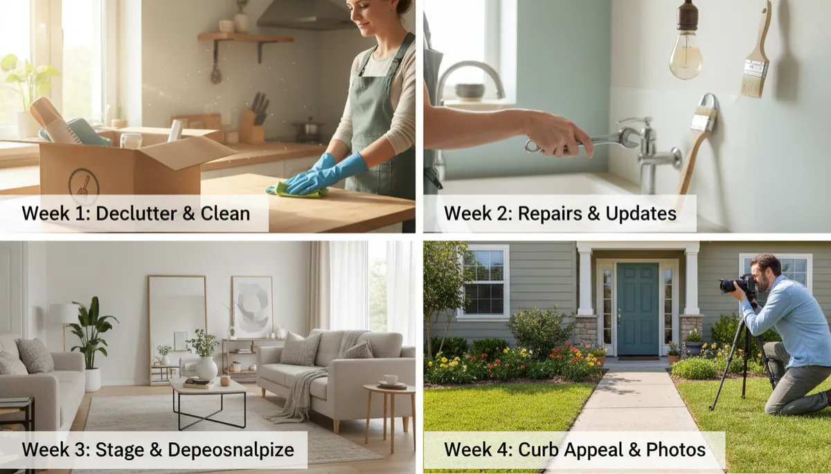 Add another realistic  image. Context: This is for a blog post about "How Do I Get My Home Ready to List in 30 Days?". Style: Professional quality, photorealistic, high resolution