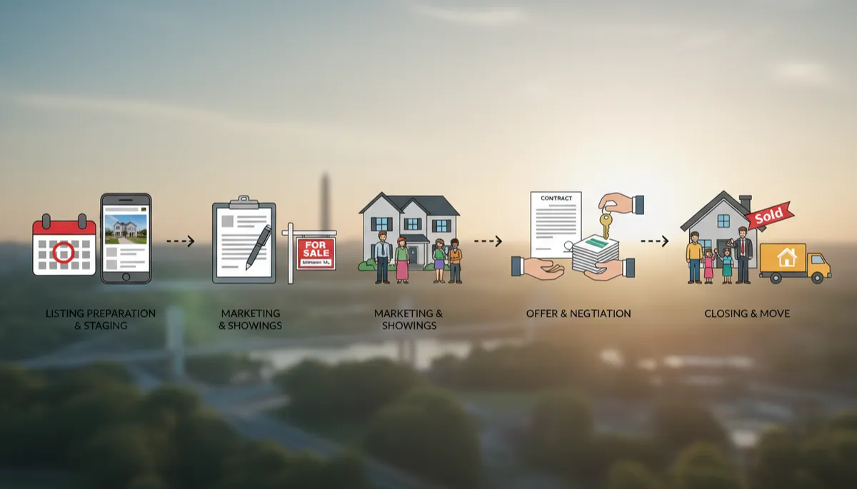 Add another image. Context: This is for a blog post about "What Is the Timeline to Sell a House in Arlington, From Listing to Closing?". Style: Professional quality, photorealistic, high resolution