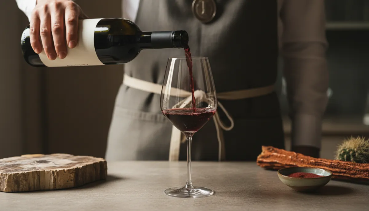 Professional close-up of Arizona red wine being poured into glasses