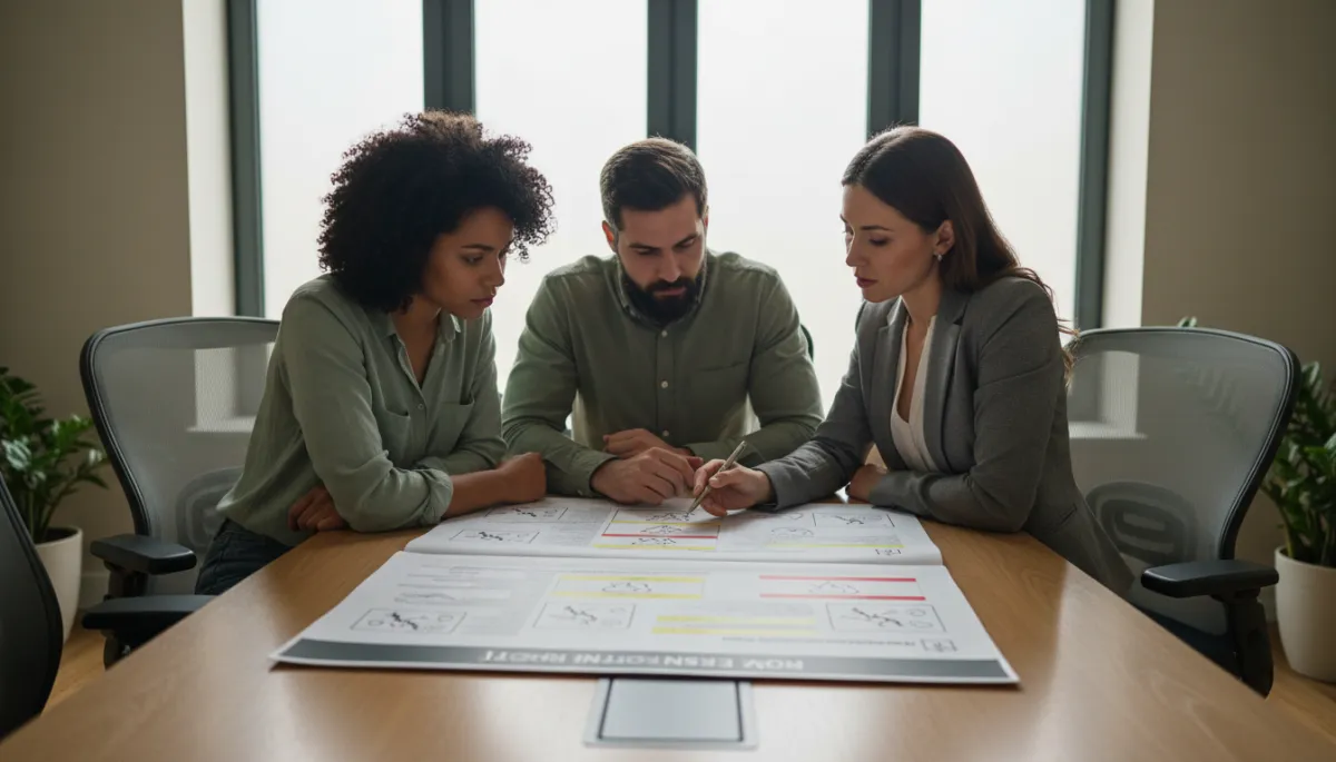 Homebuyers and agent discussing a home inspection report