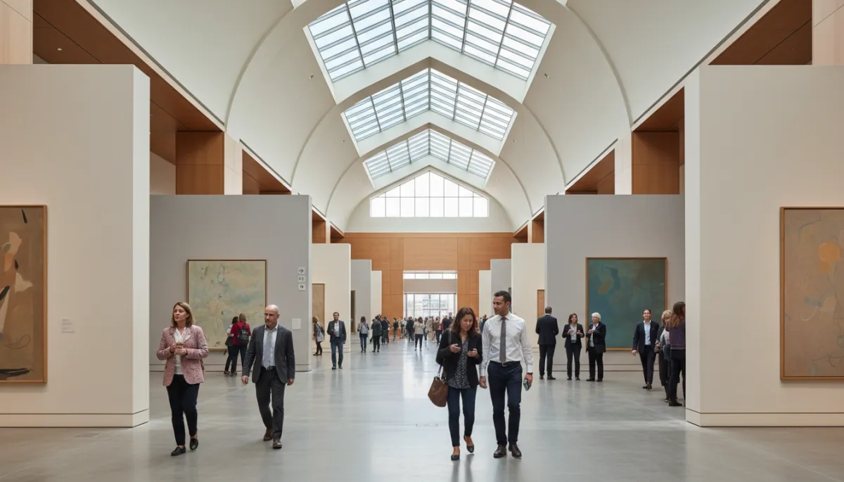 Light-filled museum atrium showcasing refined interior architecture