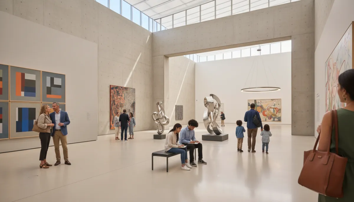 Professional interior view of a gallery space inside the David Geffen Galleries Professional interior view of a gallery space inside the David Geffen Galleries