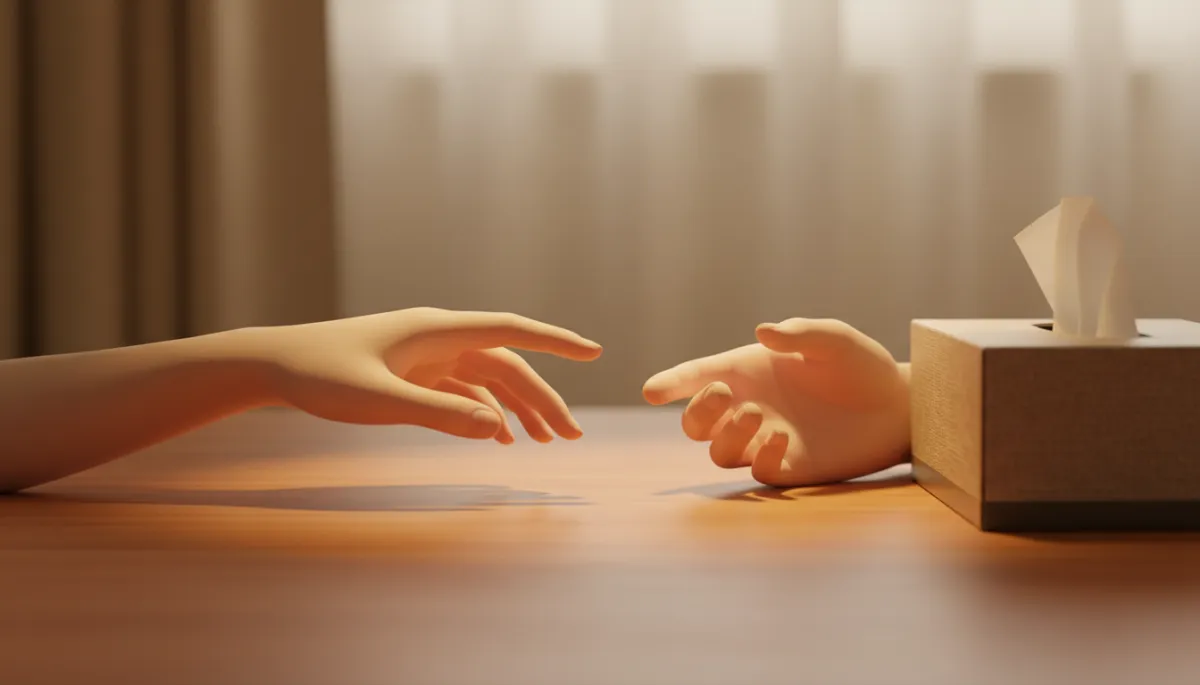 Parent reaching out to their child during an emotional conversation about relapse Parent reaching out to their child during an emotional conversation about relapse