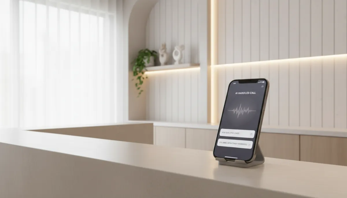 Medspa front desk where AI is handling calls and notifying the team about new leads
