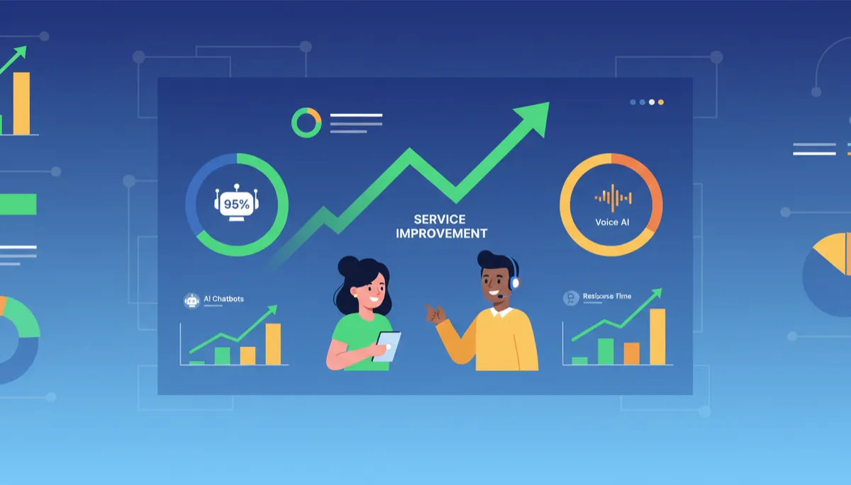 Dashboard showing improved customer service metrics from AI automation