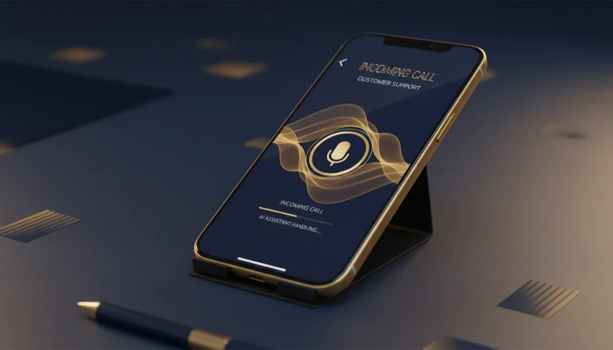 AI assistant handling an incoming customer call for a small business