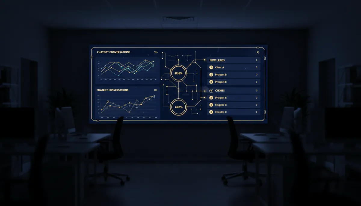 Dashboard showing AI chatbot leads generated overnight while office is closed