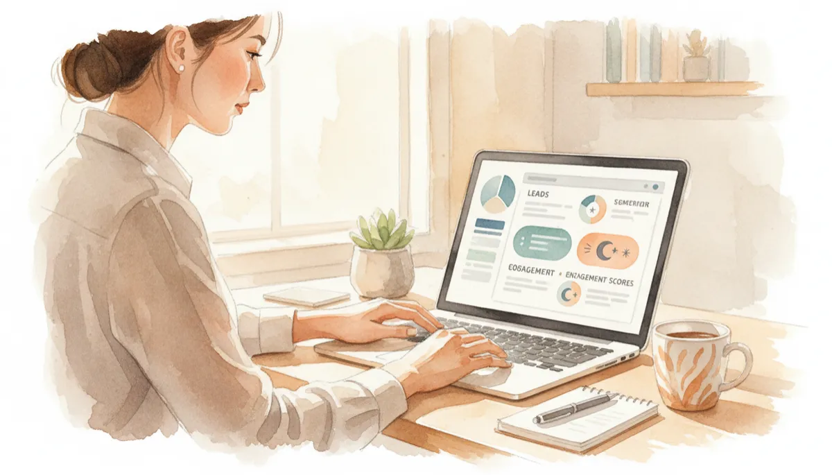 Sales professional analyzing segmented leads in a CRM during a slow market