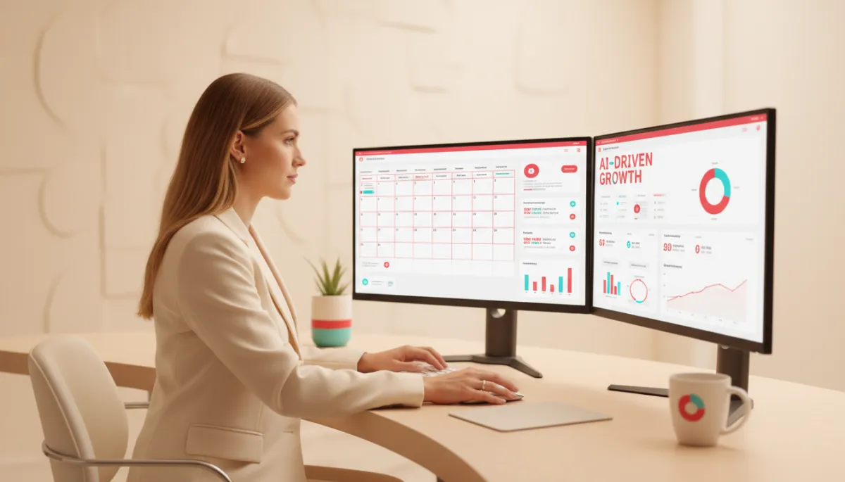 Mortgage professional using AI tools to schedule social content and campaigns