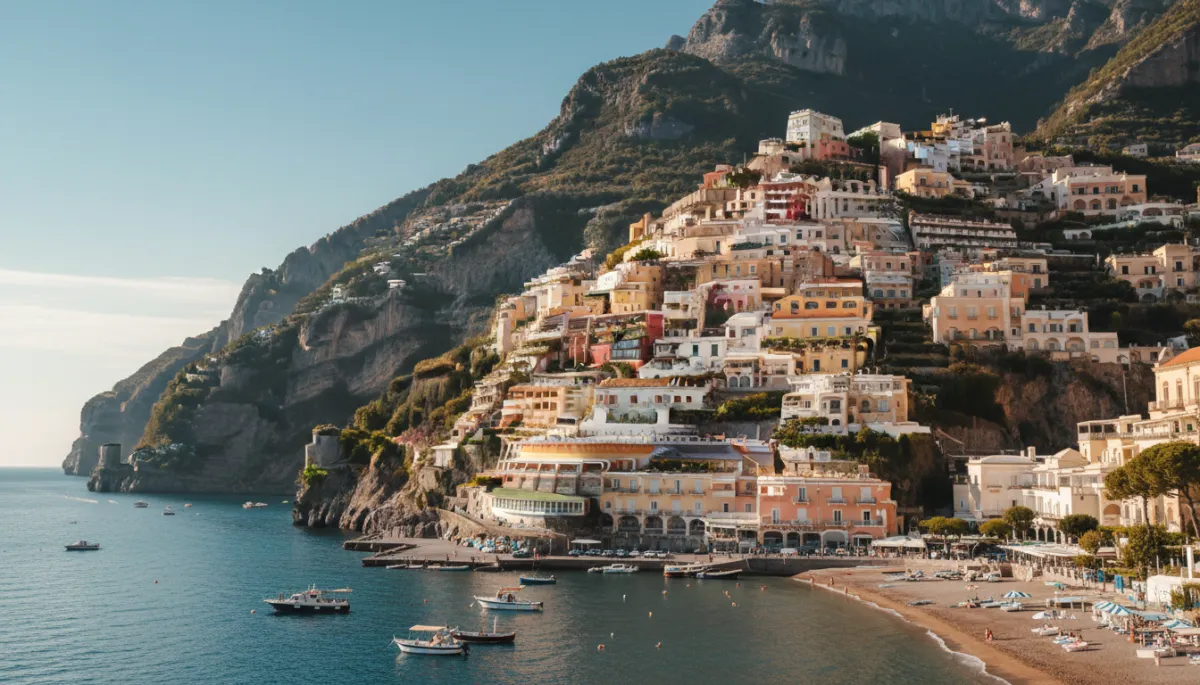 Elegant cliffside town on the Amalfi Coast overlooking the sea