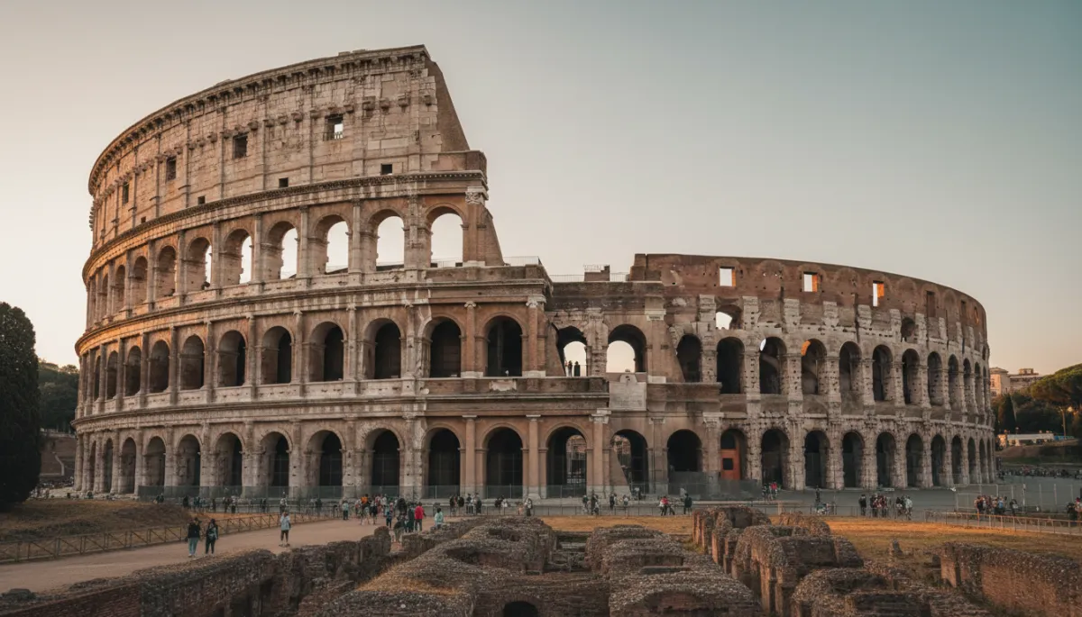 The Colosseum in Rome at early evening with soft light