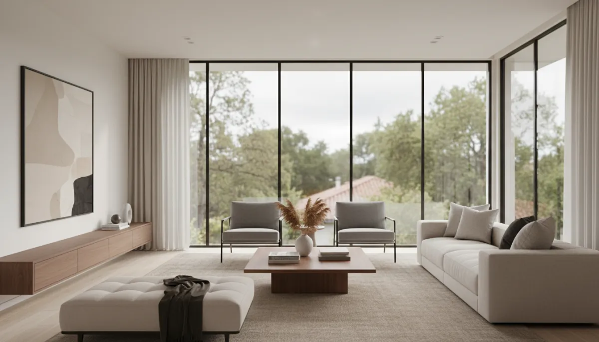 Staged living room of a Walnut Creek single-family home
