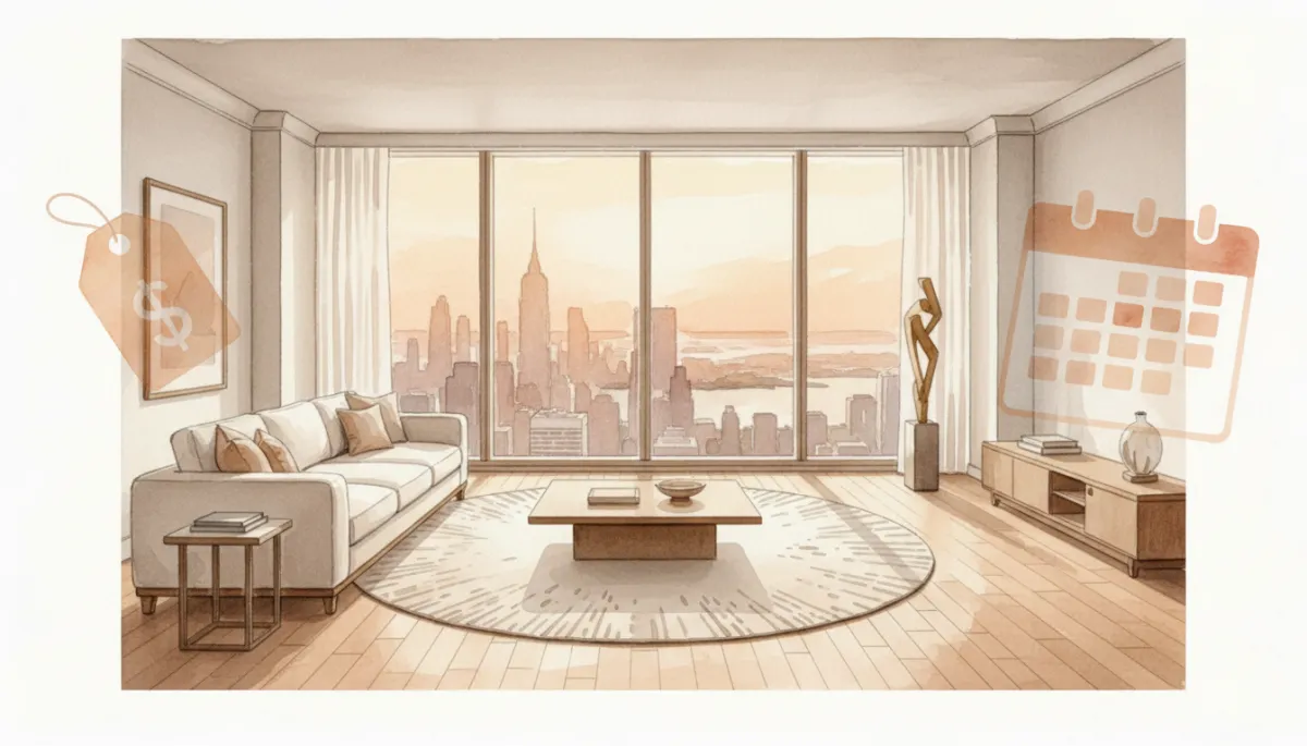 Professional interior of a high-end Manhattan condo that has been on the market for an extended period Professional interior of a high-end Manhattan condo that has been on the market for an extended period