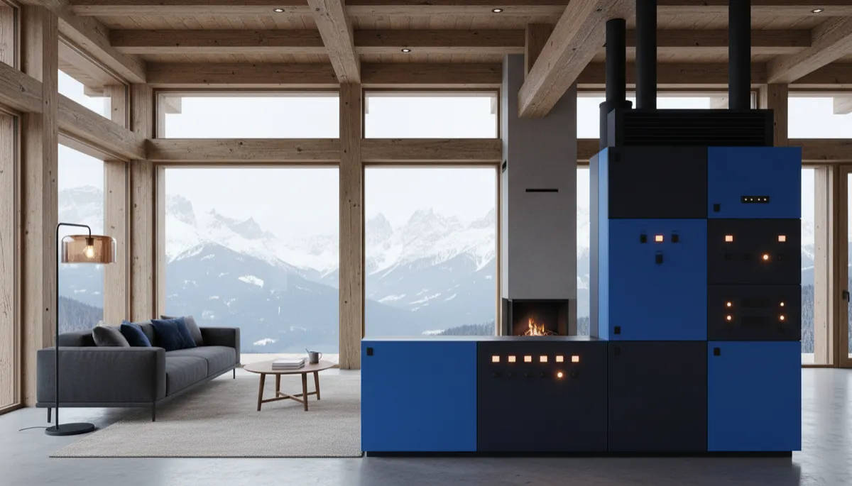 Interno di casa moderna in montagna con impianto elettrico a norma