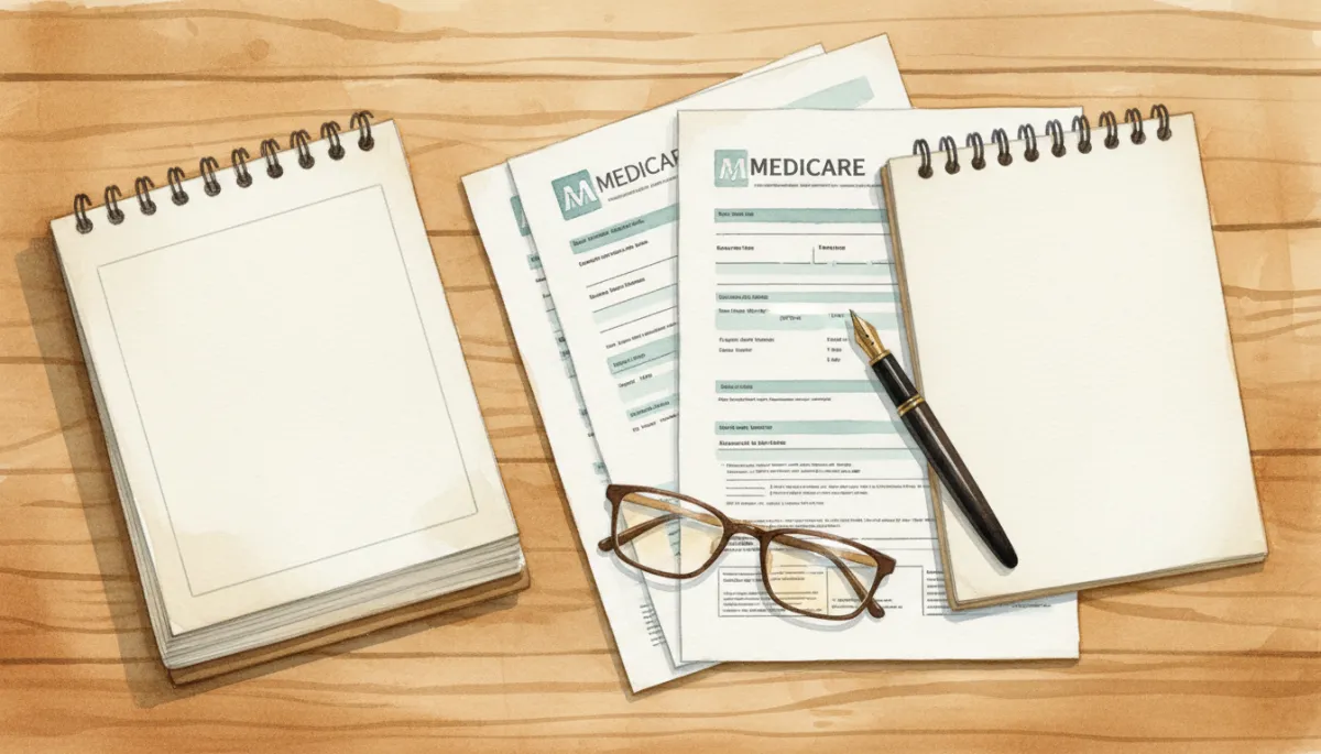 Calendar and notes used to track important Medicare enrollment dates