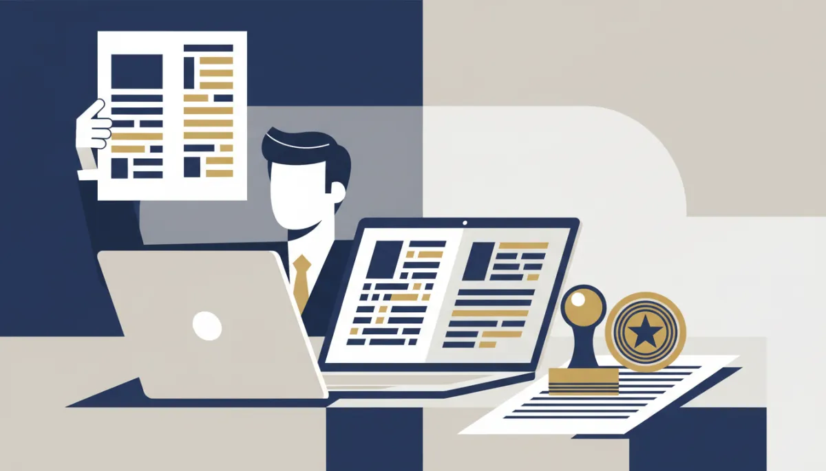 Translator preparing bilingual documents for Apostille and certification