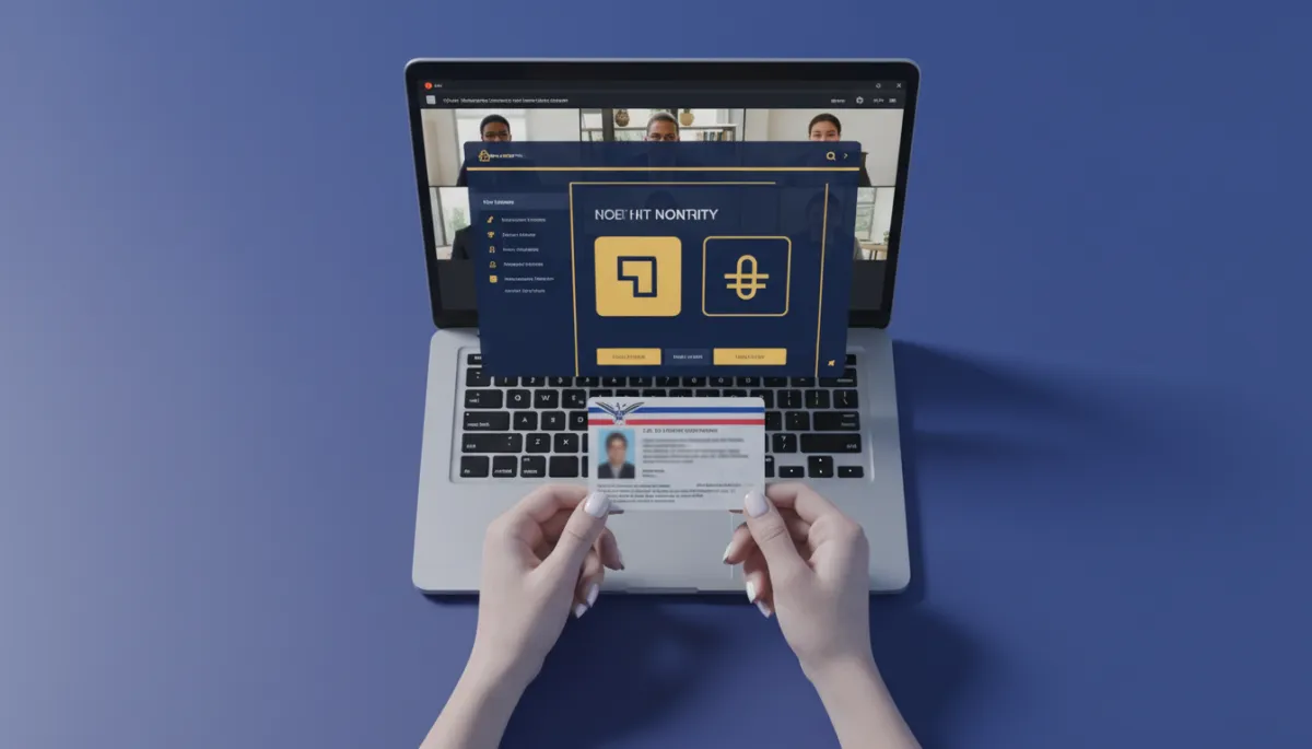Client verifying their identity with a U.S. ID during an online notary session