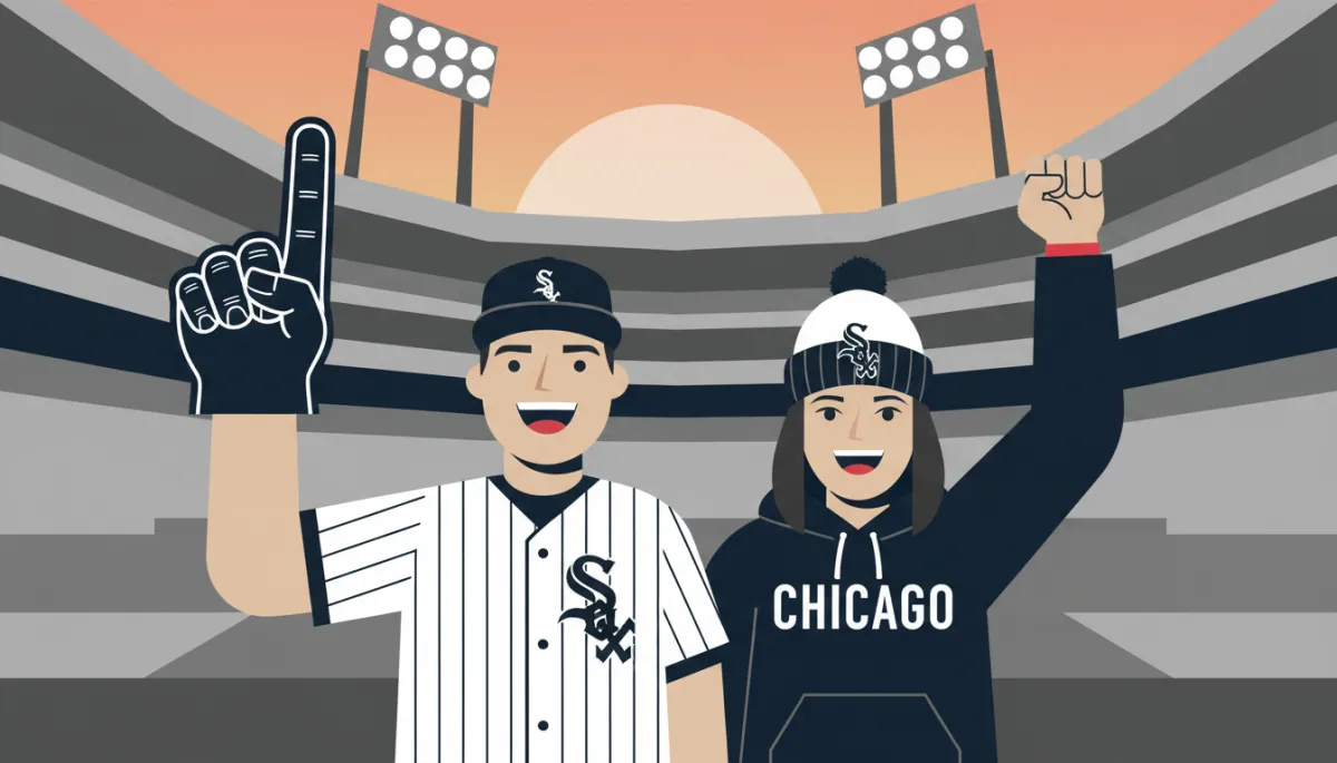 Chicago White Sox fans cheering enthusiastically in the stands at Guaranteed Rate Field Chicago White Sox fans cheering enthusiastically in the stands at Guaranteed Rate Field