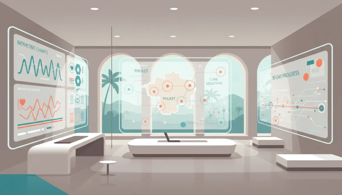 Professional visualization of data-driven wellness intelligence inside a Phuket lab