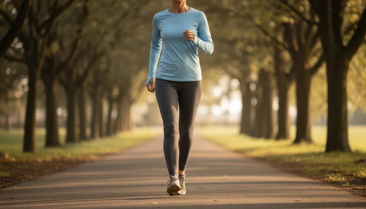 Active adult walking comfortably after regenerative hip treatment