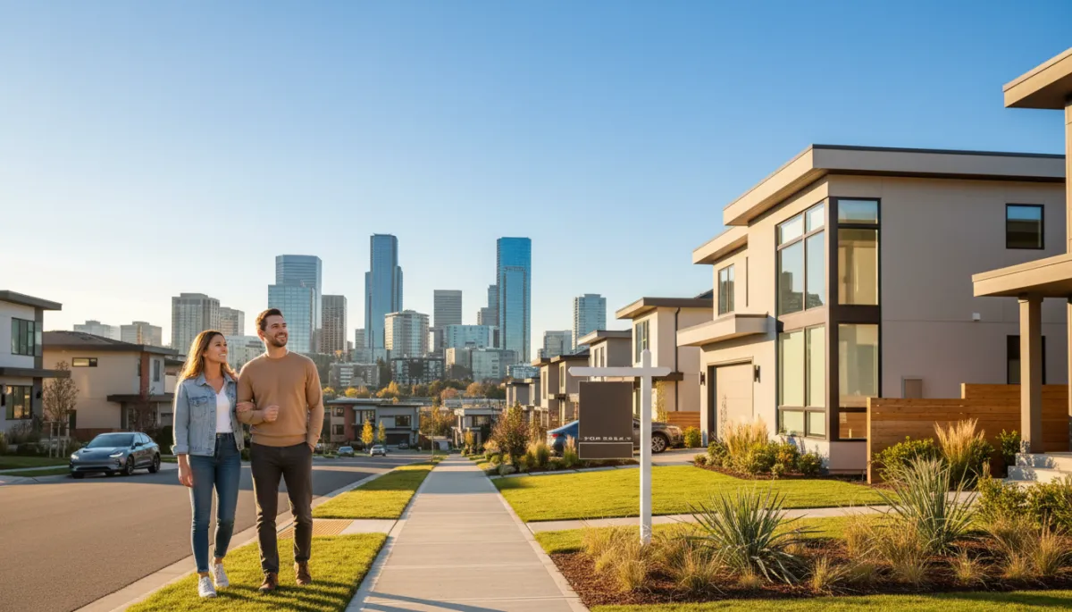Modern Bellevue WA skyline and residential neighborhood
