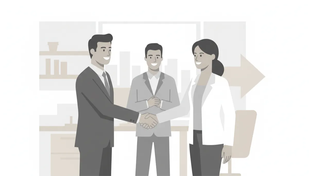 Business owners meeting through a trusted referral introduction
