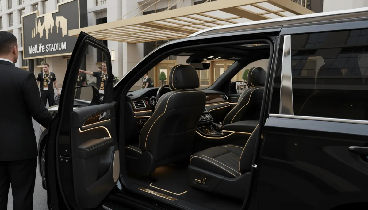 Chauffeur opening the door of a luxury SUV for World Cup guests