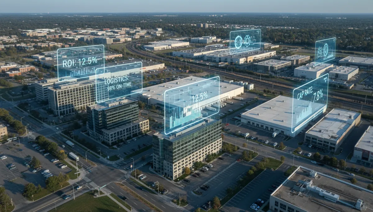 Commercial and industrial properties with digital financial overlays