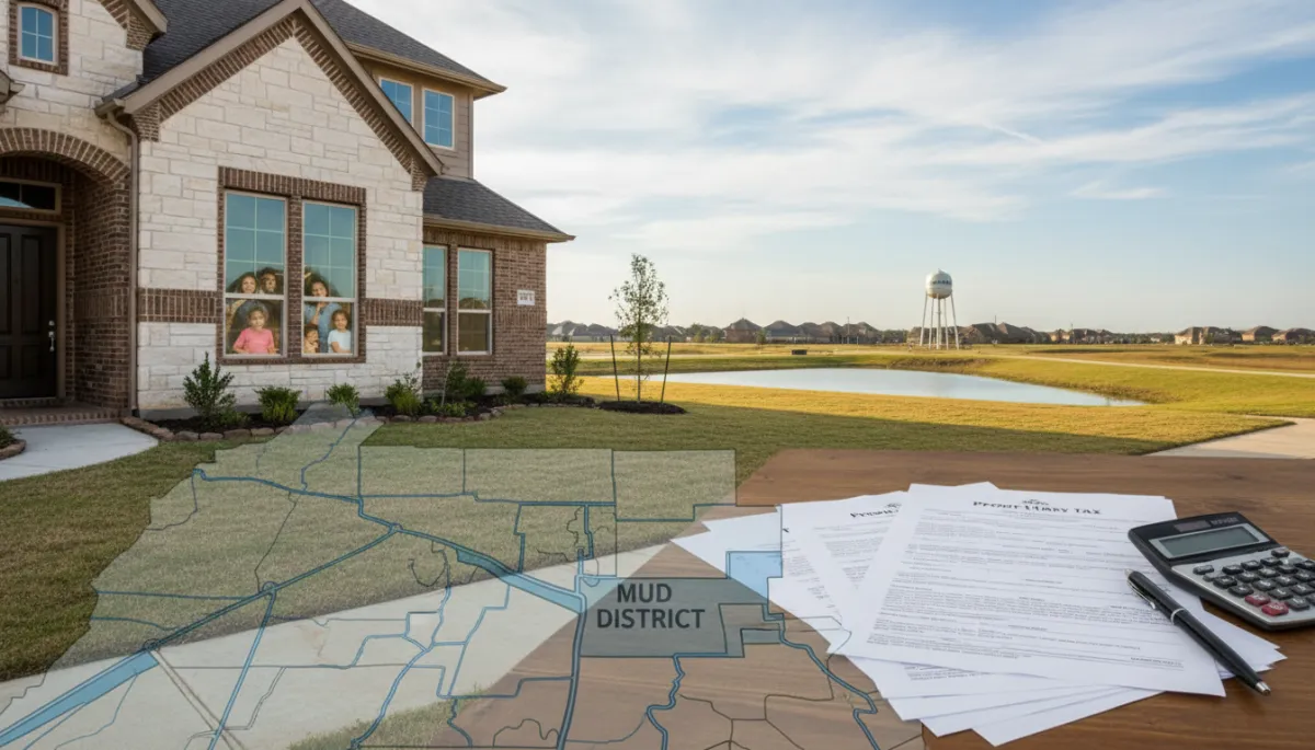 A Pearland master-planned community where MUDs and HOAs may both apply