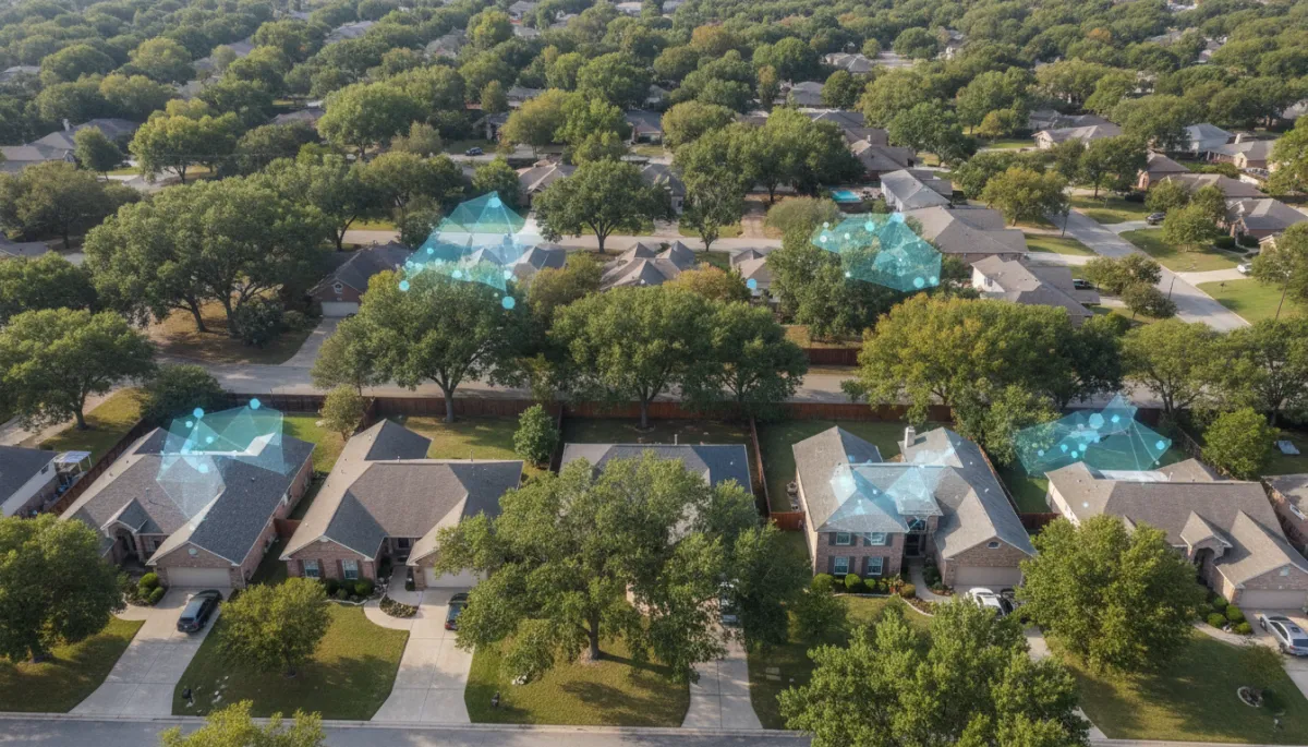 Established neighborhood with many equity-rich homes highlighted on a map