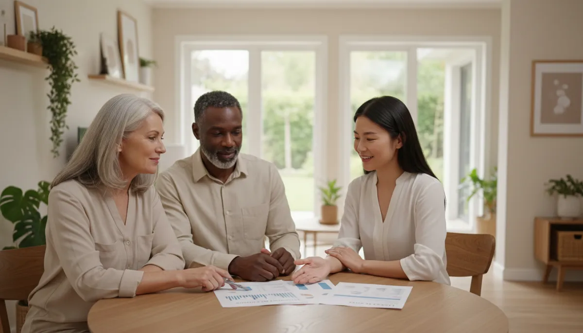 Homeowners reviewing their equity and net proceeds with a real estate agent