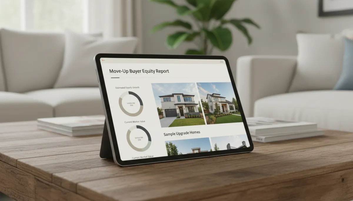 Digital move-up buyer equity report on tablet