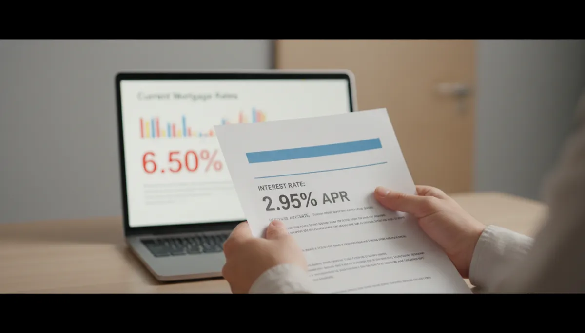 Homeowner comparing their low mortgage rate to current higher market rates