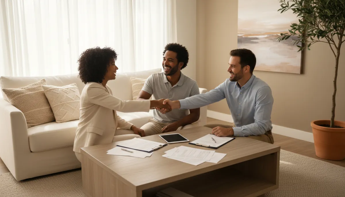 Satisfied move-up sellers with their real estate agent and lender