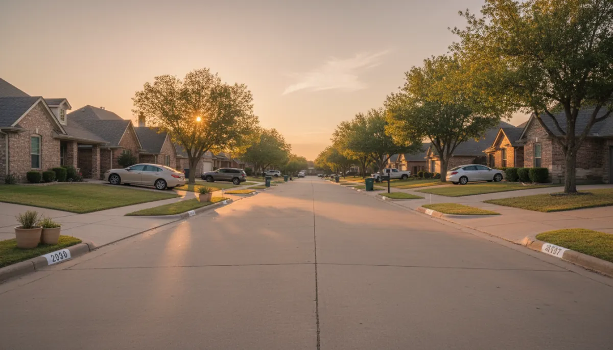 Oklahoma City street with multiple homes featuring freshly painted curb numbers
