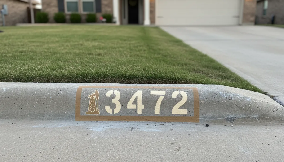 Fresh curb number with custom design details in front of an Oklahoma City home